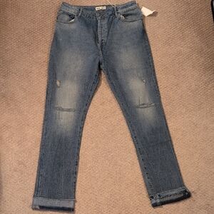 Warp + Weft Paris Cigarette Blue Straight Leg Jeans